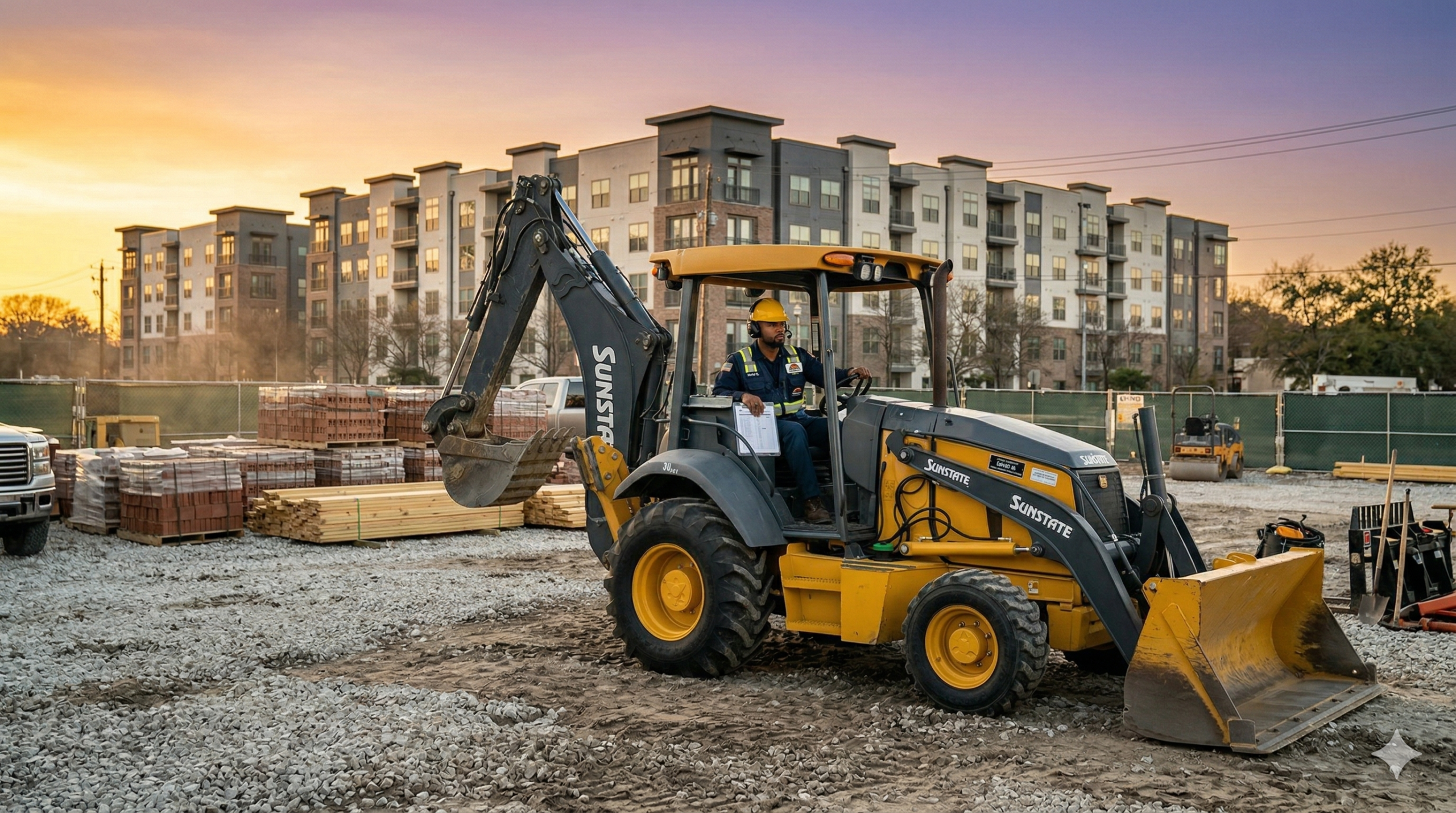 Aerial view of a GroundWorks Construction excavation and site preparation job site in San Antonio